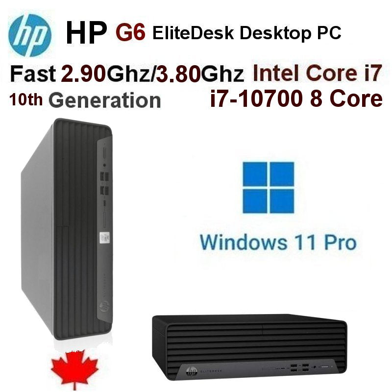 HP G6 Elitedesk Slim tower Desktop PC 2.90Ghz Intel i7-10700 10th Gen Processor 16GB Ram 512.0GB M.2 SSD Storage Windows 11 Pro
