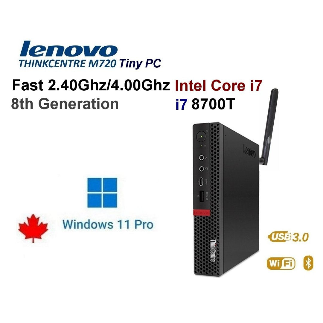 Fast 2.40Ghz-4.00Ghz Lenovo ThinkCentre M720q Tiny PC 16.0GB 500GB SSD, Wifi Windows 11 Pro (Copy)