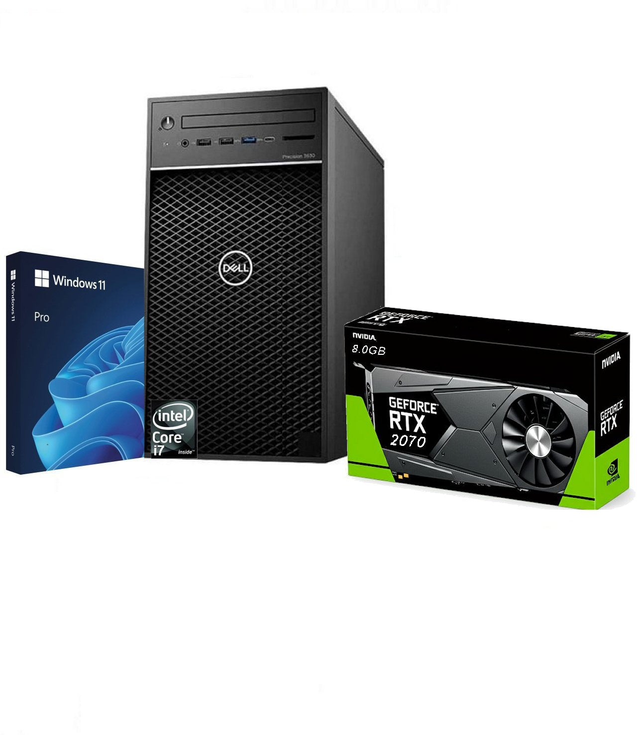 Fast 8 Core 2.50Ghz-4.90Ghz Intel-i7-11700 Dell Precision 3650 PC 32GB 1.0TB SSD, 8.0GB Nvidia Geforce RTX-2070 Gaming Edition Windows 11 Pro