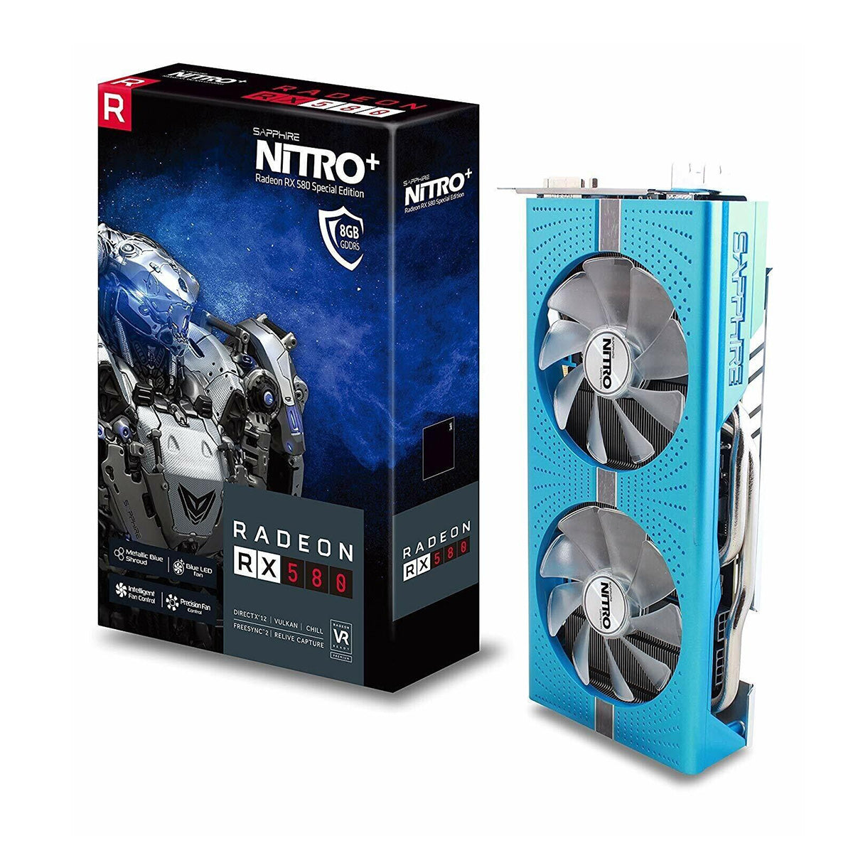 8GB Sapphire NITRO+ Gaming RX580 G5 Special Edition Blue PCI Express Video Card