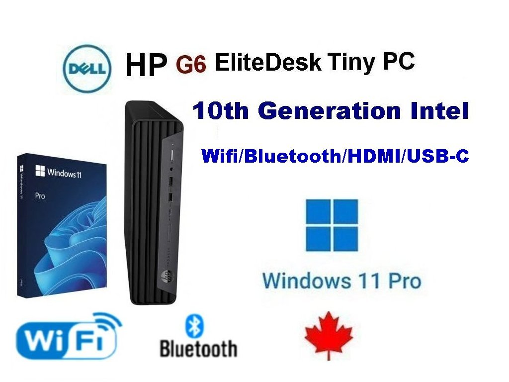 Fast 10th Gen 2.30Ghz-3.80Ghz i5-10500T HP G6 EliteDesk Tiny Wifi PC 16.0GB 1.0TB SSD, Windows 11 Pro