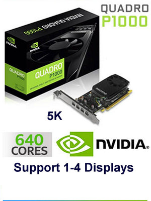 4GB NVIDIA Quadro P1000 Pro Series 5K PCI Express Quad Video Card
